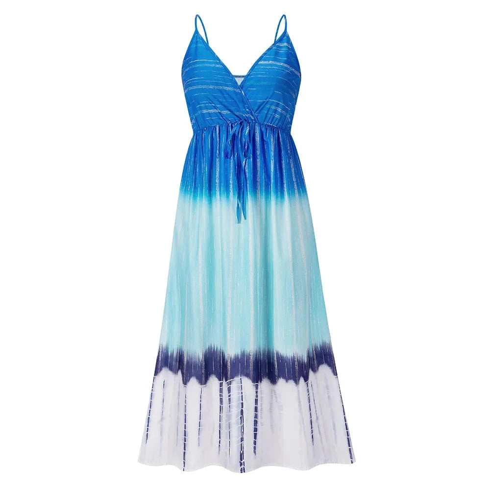 Hot Selling Spring and Summer New Tie-dye Suspender Skirt Casual Self-cultivation Temperament Gradient Color Dress