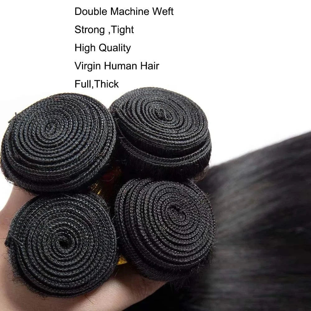 Hot Selling Unprocessed Brazilian Hair One donor Virgin Hair Cuticle Aligned Straight Human Hair with double wefts