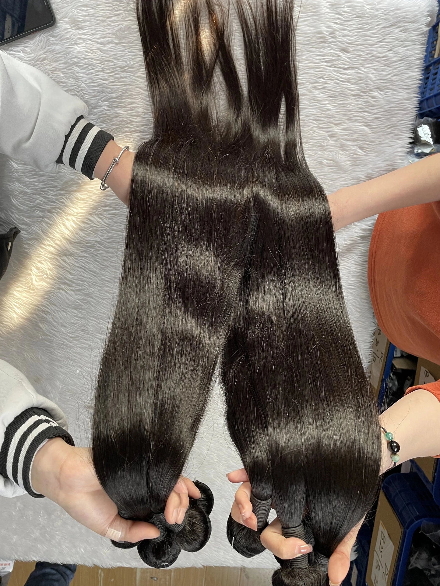 Hot Selling Unprocessed Brazilian Hair One donor Virgin Hair Cuticle Aligned Straight Human Hair with double wefts