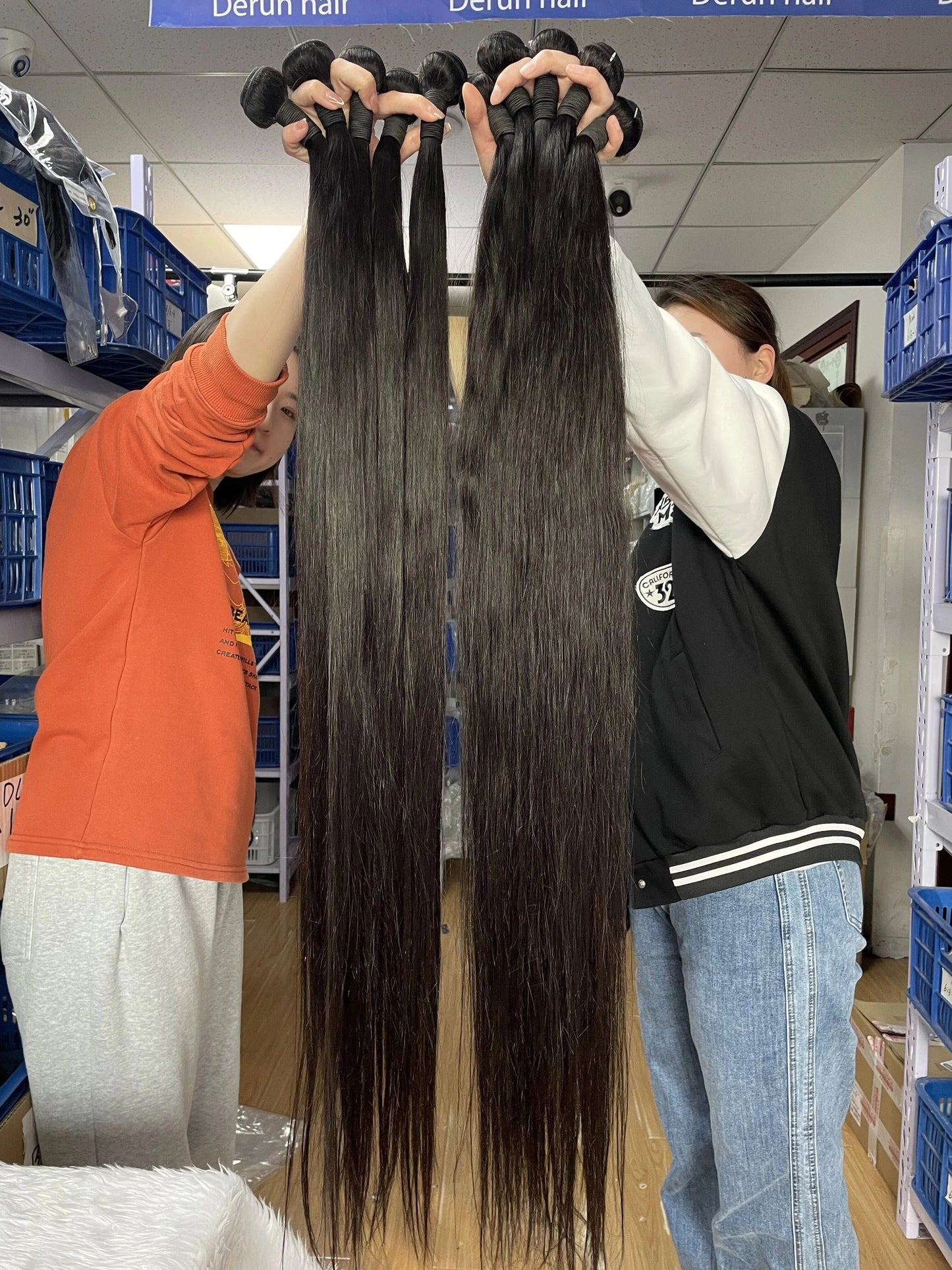 Hot Selling Unprocessed Brazilian Hair One donor Virgin Hair Cuticle Aligned Straight Human Hair with double wefts