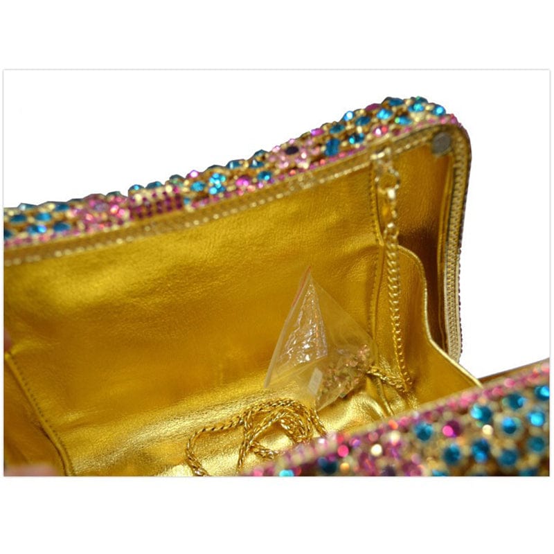 Hot Selling Wedding Bridal Purse Sparkle Flower Clutch Bags Hardcase Handmade Crystal Bag Rhinestone Handbag Wedding Purse