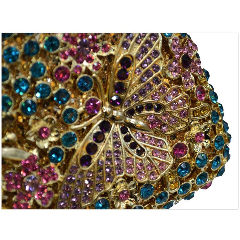 Hot Selling Wedding Bridal Purse Sparkle Flower Clutch Bags Hardcase Handmade Crystal Bag Rhinestone Handbag Wedding Purse