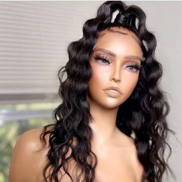 Hot Wig Natural Color Deep Loose Wave Virgin Brazilian Cuticle Aligned Full Human Hair Lace Frontal Closure Wigs