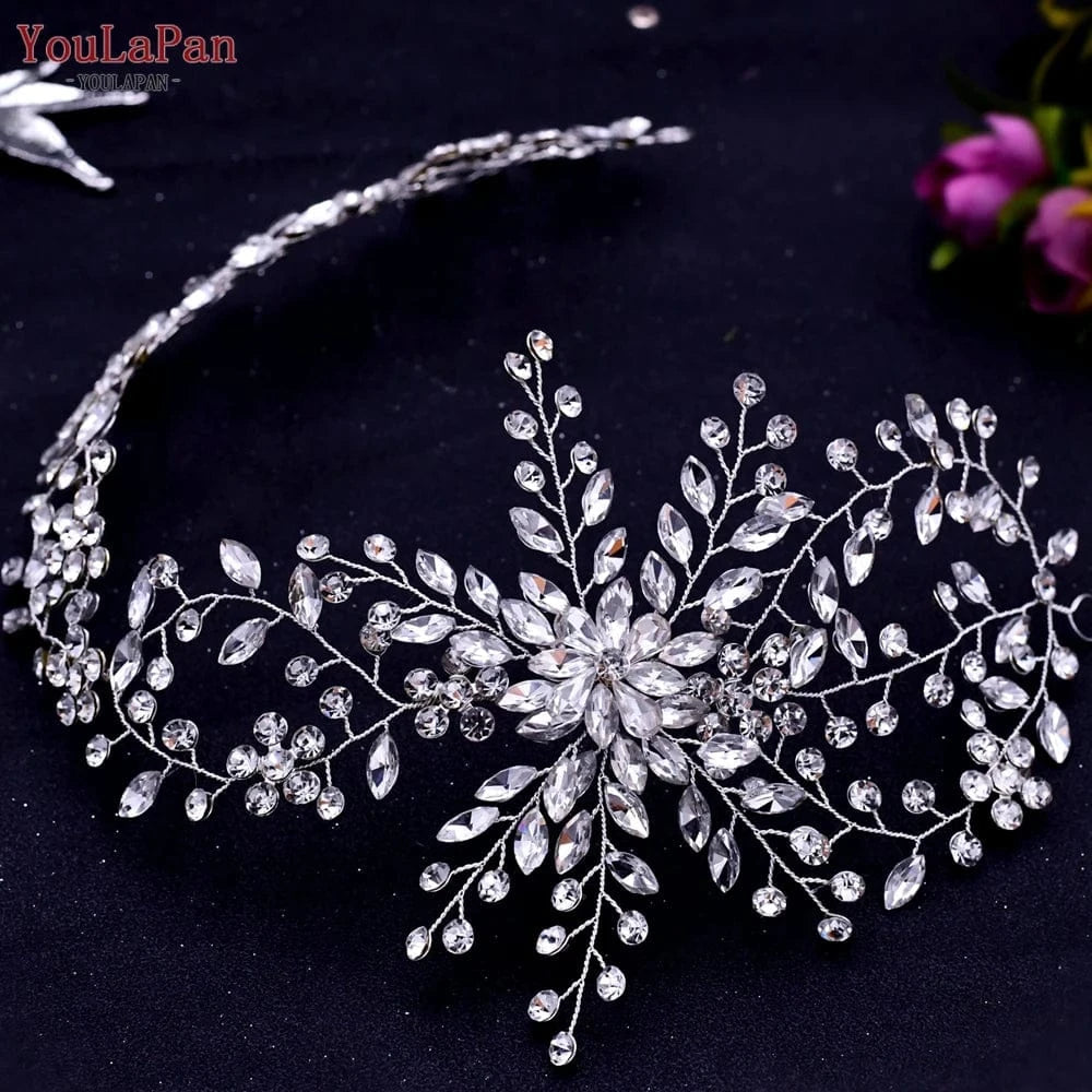 HP242-S YouLaPan HP242 Hot Sale Popular Rhinestone Bridal Headpiece Vine Wedding Hair Accessories for Women  Bridal Hair Headband