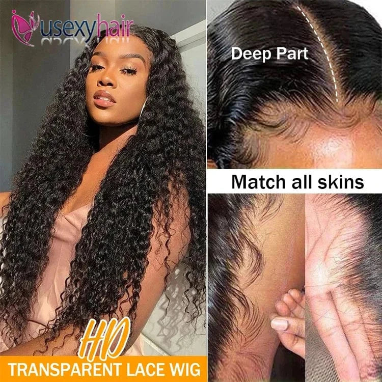 Human Hair HD 5x5 Lace Wigs Deep Curly Style Pre Plucked Lace Wig for Black Hot Selling 100 Brazilian Wig Human Hair