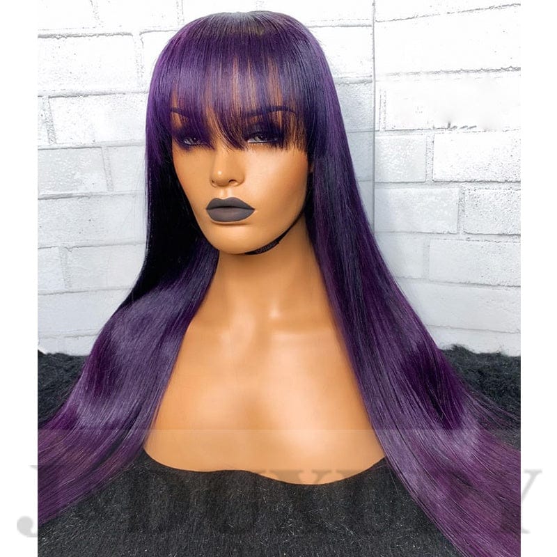 human hair lace front wig body wave 360 lace wigs for black women purple color hair wholesale HD transparent lace wigs