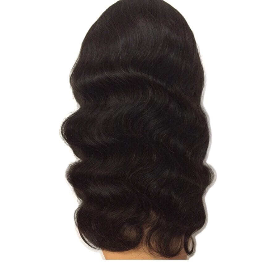 Human Hair Wig With Bang Peruvian Hairs Body Wave Hair Machine Made Wig No Shedding No Tangle RUBE