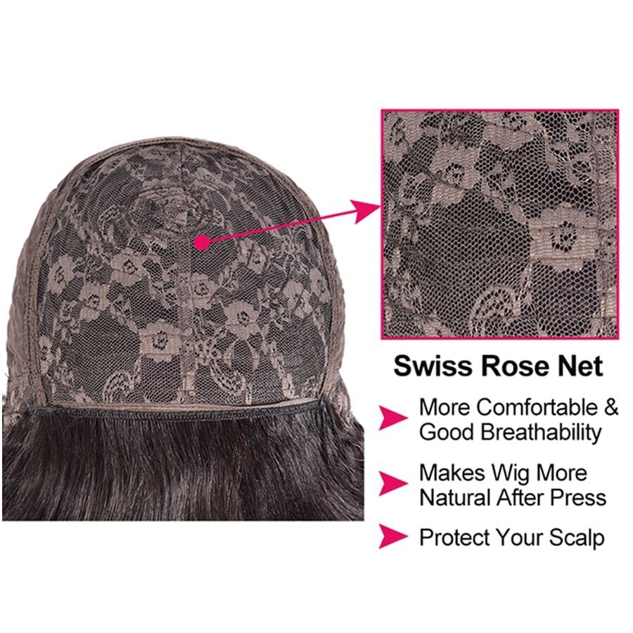 Human Hair Wig With Bang Peruvian Hairs Body Wave Hair Machine Made Wig No Shedding No Tangle RUBE