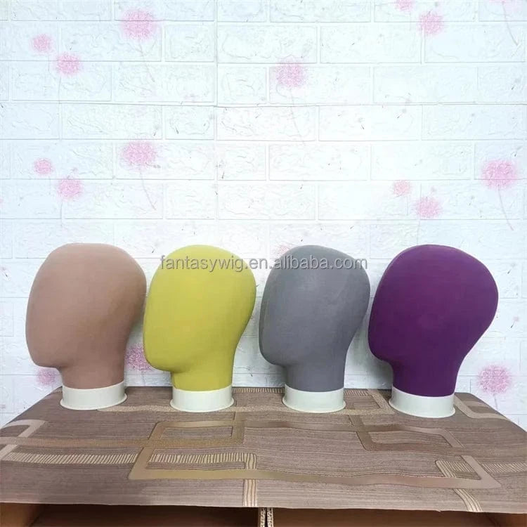 In Stock Wholesale 21" 22" 23" Custom Color Female Male Velvet 3d Mannequin Head for Wig Display