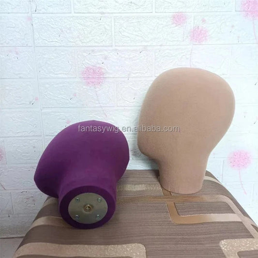 In Stock Wholesale 21" 22" 23" Custom Color Female Male Velvet 3d Mannequin Head for Wig Display