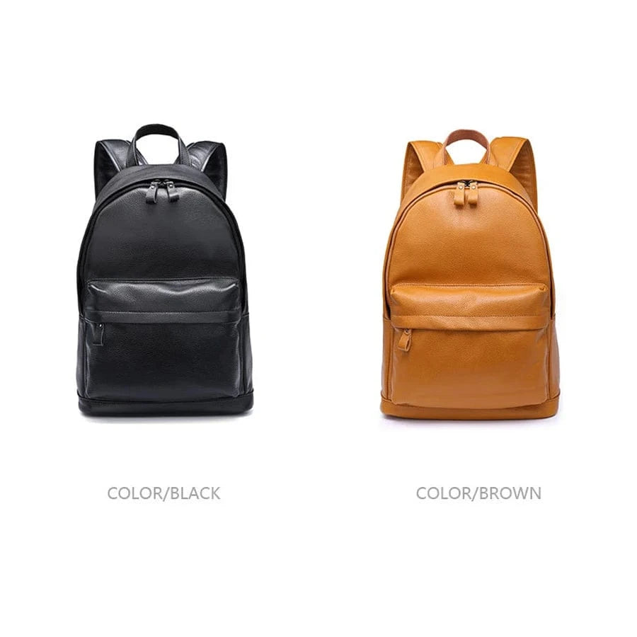 In Stocks Full grain Leather fashion women school Backpack black travel laptop leather backpack