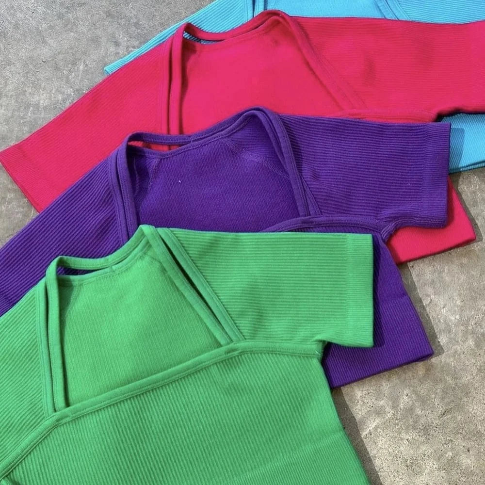 INS Hot Custom V Neck Bra Breathable Legging Set Gym Active Yoga Fitness Workout Seamless Women Sets