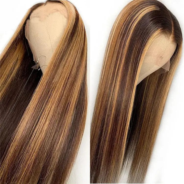 Invisible Knots Honey Brown Blonde Highlight Color Human Hair