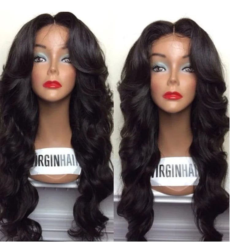 Invisible Natural Hairline Brazilian Hair Full Lace Wig, Body Wave Human Hair Wigs for Black Women