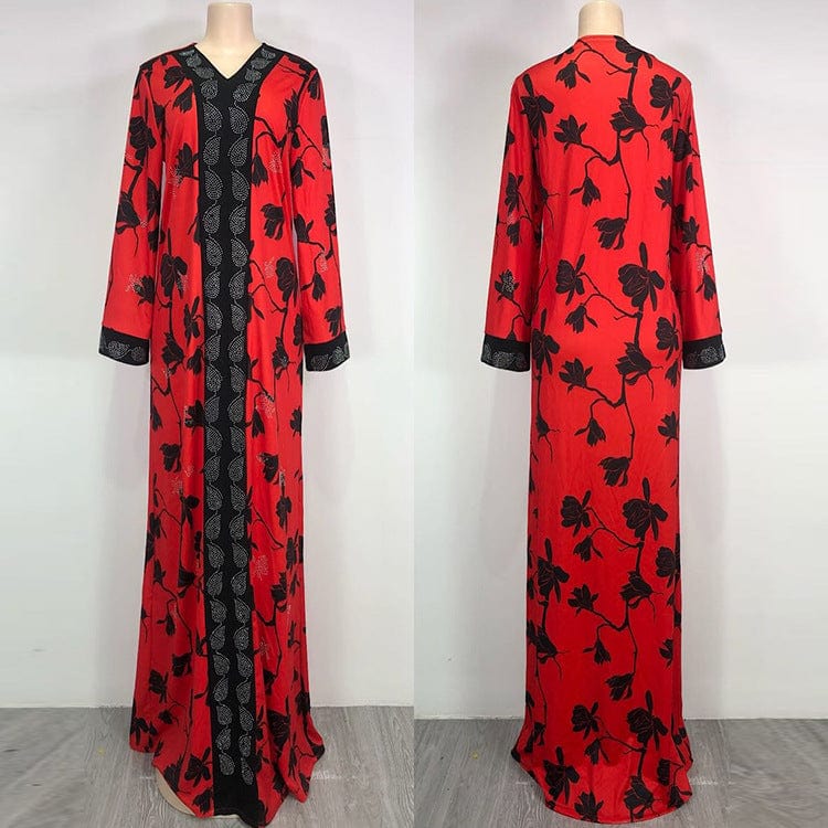 Islamic clothing factory African traditional printed dress Muslim robe dress women's dress wholesale support custom label