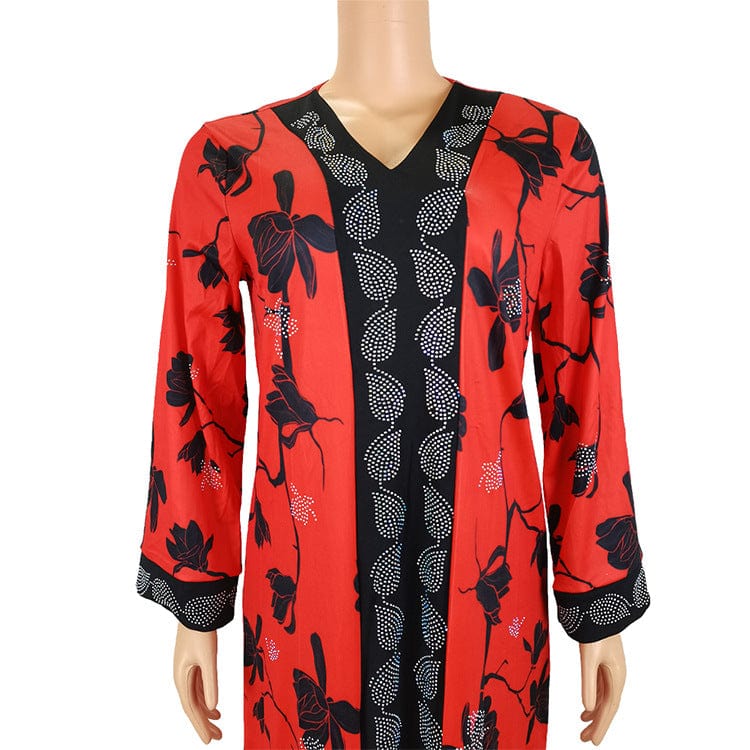 Islamic clothing factory African traditional printed dress Muslim robe dress women's dress wholesale support custom label