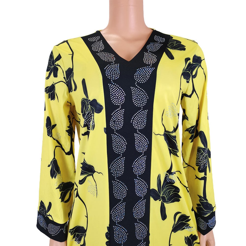 Islamic clothing factory African traditional printed dress Muslim robe dress women's dress wholesale support custom label