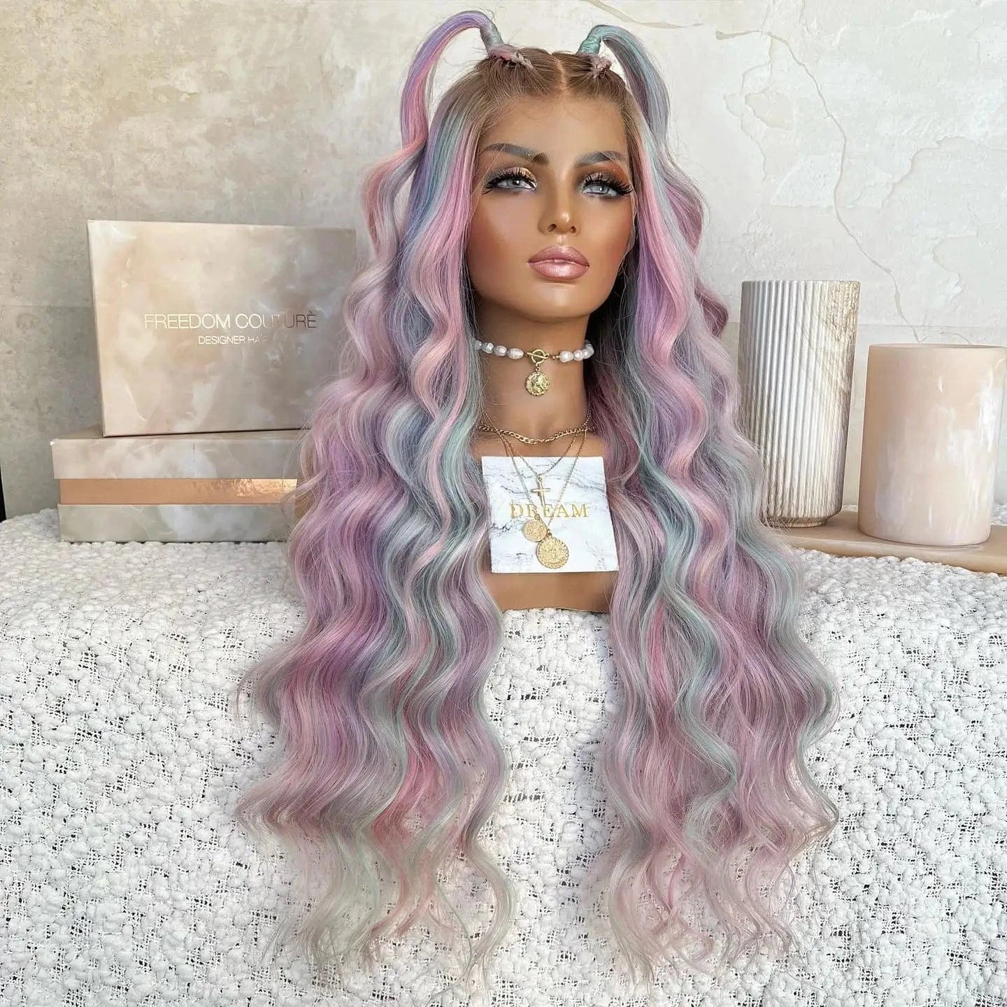 Italian HD Lace Wigs Rainbow Color Human Hair Long Length Cuticle Aligned 13x4 Women Wig Balayage European Hair Double Drawn