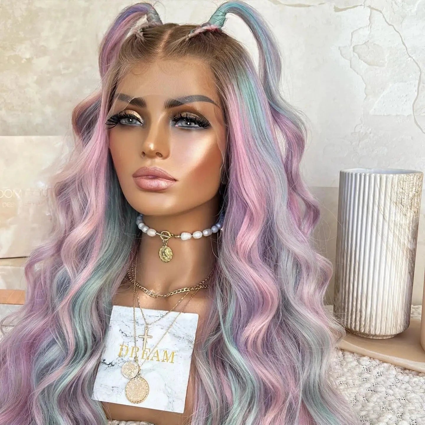 Italian HD Lace Wigs Rainbow Color Human Hair Long Length Cuticle Aligned 13x4 Women Wig Balayage European Hair Double Drawn