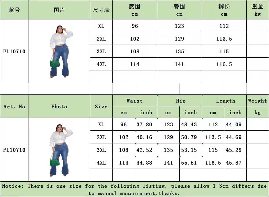 J&H 2023 new arrivals 4XL plus size bell bottom jeans women fashion stretchy denim pants high waist sexy casual trousers