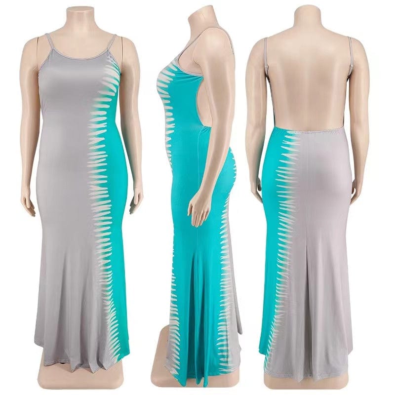 J&H 2023 new arrivals elegance S-5XL two tone maxi dress women mermaid party gowns summer fashion plus size evening dresses