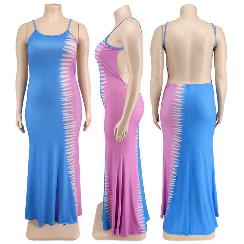 J&H 2023 new arrivals elegance S-5XL two tone maxi dress women mermaid party gowns summer fashion plus size evening dresses