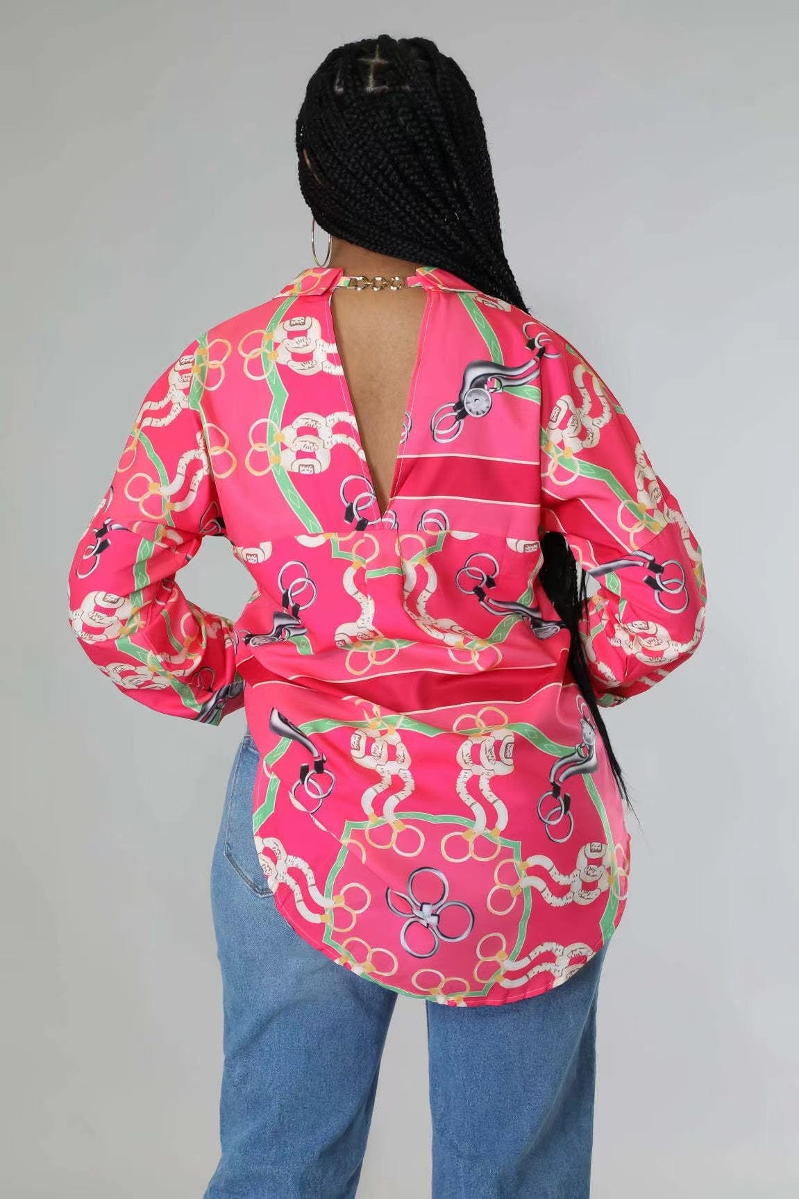 J&H 2023 new arrivals elegance women's blouses shirts long sleeve designer printed chic causal tops autumn clothes
