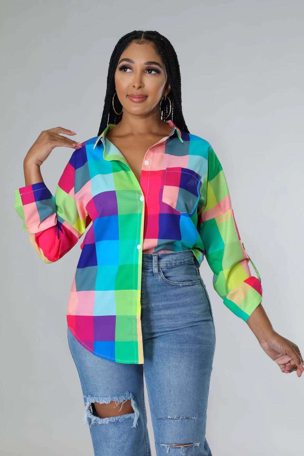 J&H 2023 new arrivals elegance women's blouses shirts long sleeve designer printed chic causal tops autumn clothes
