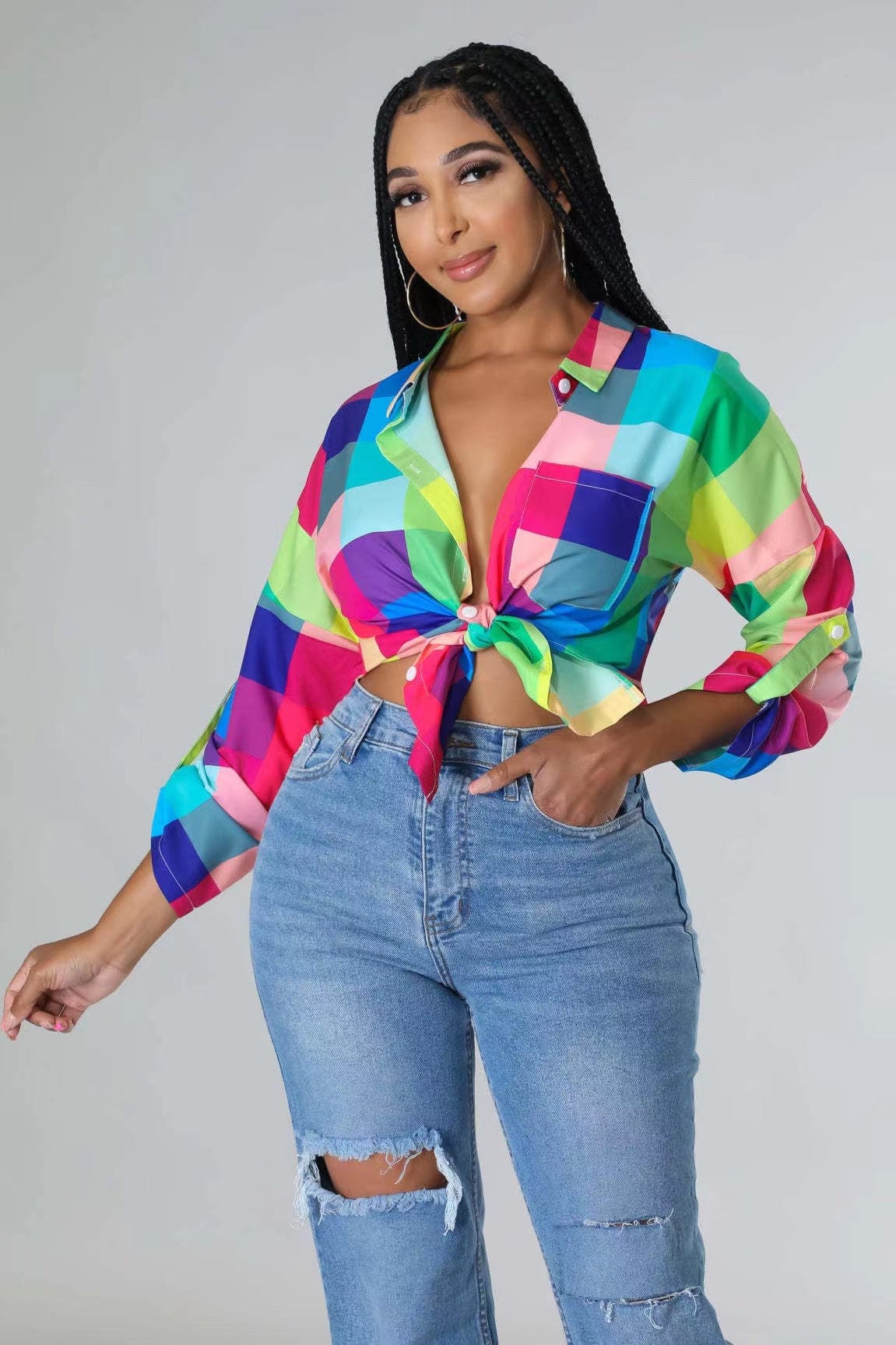 J&H 2023 new arrivals elegance women's blouses shirts long sleeve designer printed chic causal tops autumn clothes