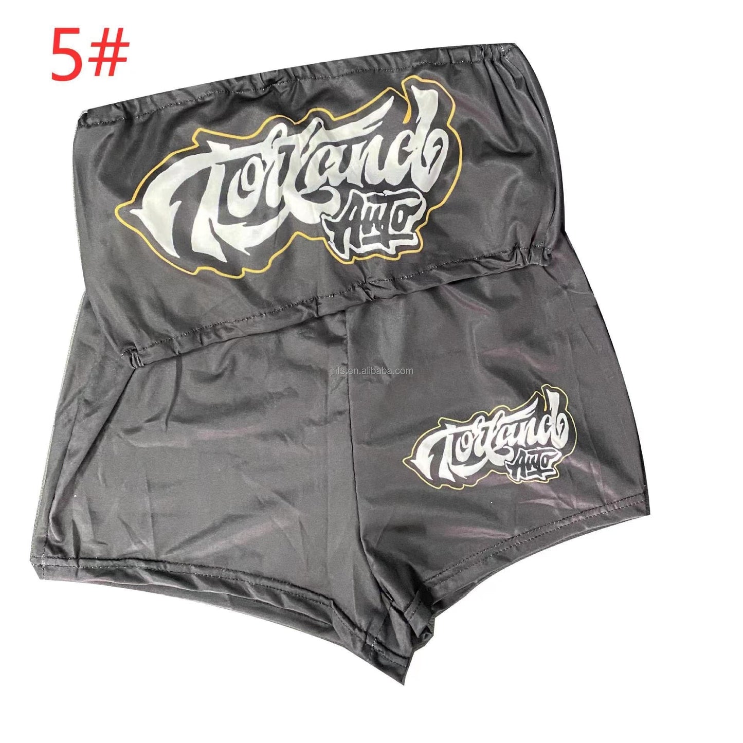 J&H 2023 new arrivals tube top and snack shorts set ladies sexy slim fit crop top fashion summer outfits