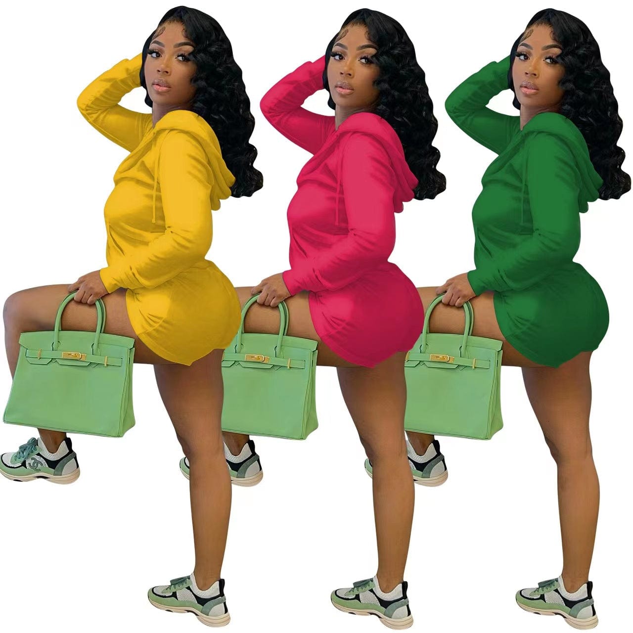 J&H 2023 new arrivals zip up hoodie top and biker shorts women two piece set slim fit activewear