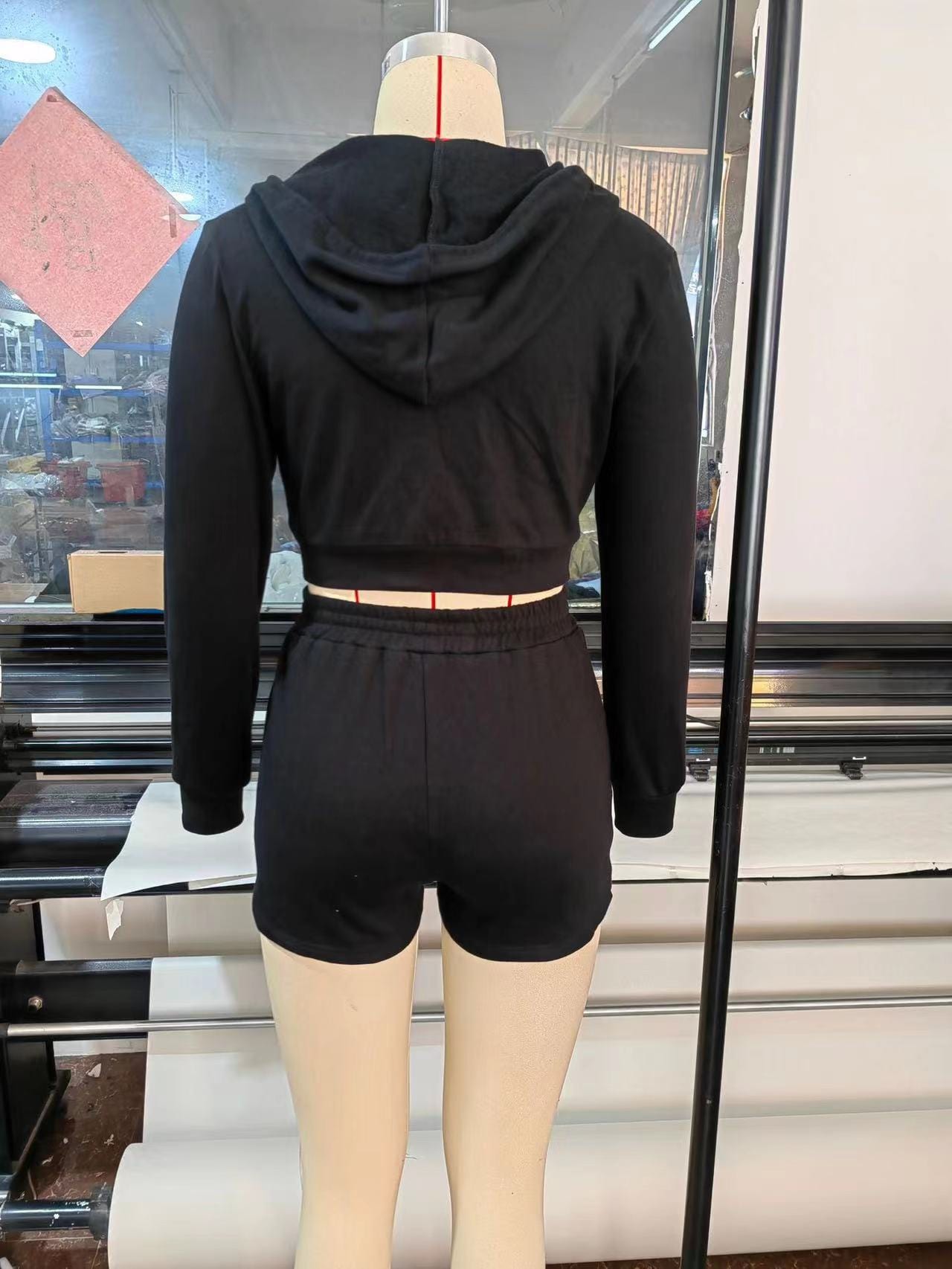 J&H 2023 new trendy Hooded fleece clothing letter printed 2 piece set women sexy fall outfits