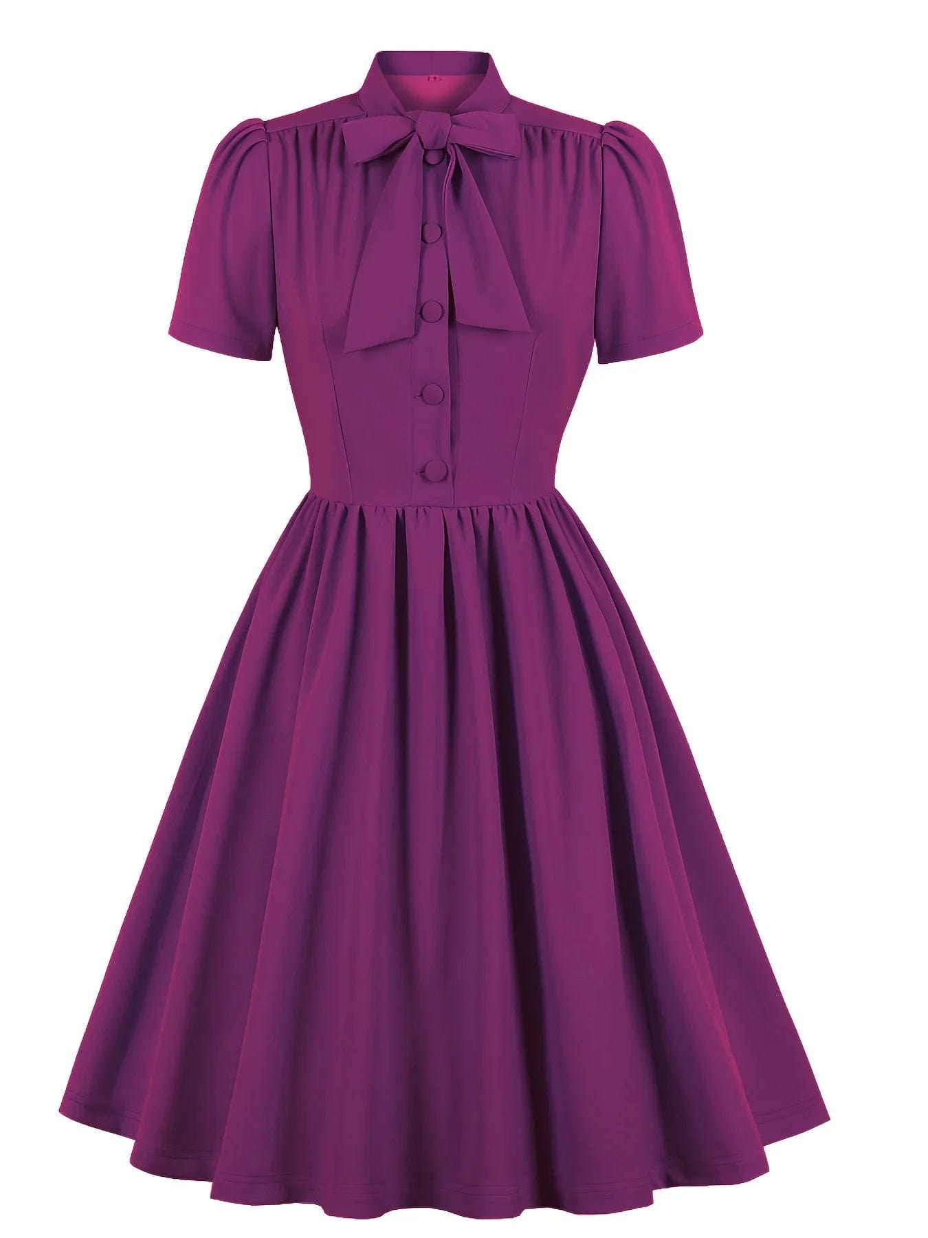 J&H 2024 women clothes solid color short sleeve lace-up dress with swing bow sweet dress party wear