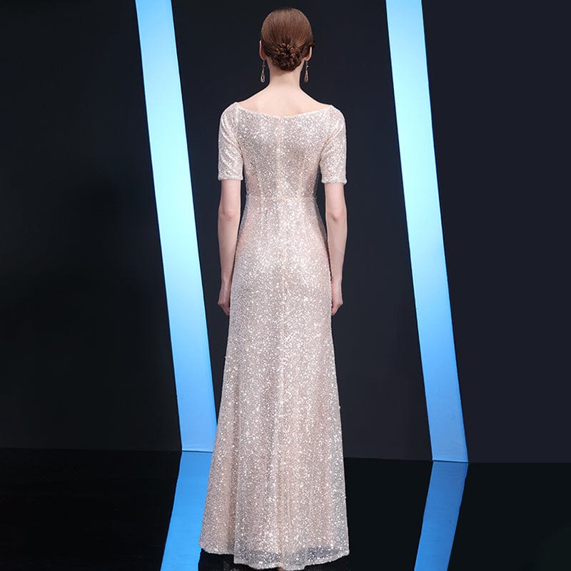 Jancember LC07 Luxury Lace Sequin Fabric Plus Size Mother Of The Bride Evening Dress