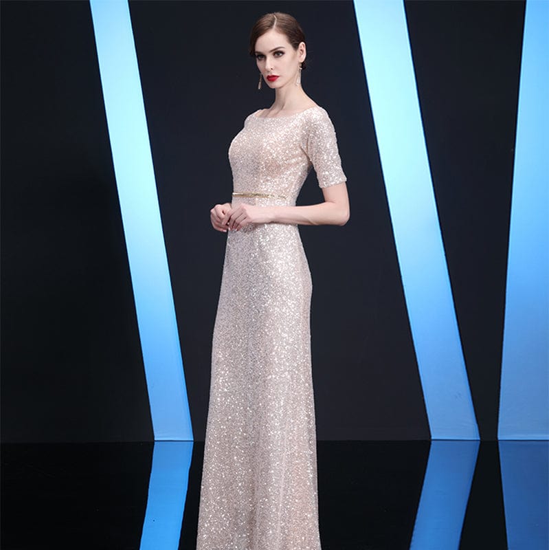 Jancember LC07 Luxury Lace Sequin Fabric Plus Size Mother Of The Bride Evening Dress