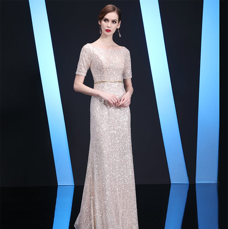 Jancember LC07 Luxury Lace Sequin Fabric Plus Size Mother Of The Bride Evening Dress