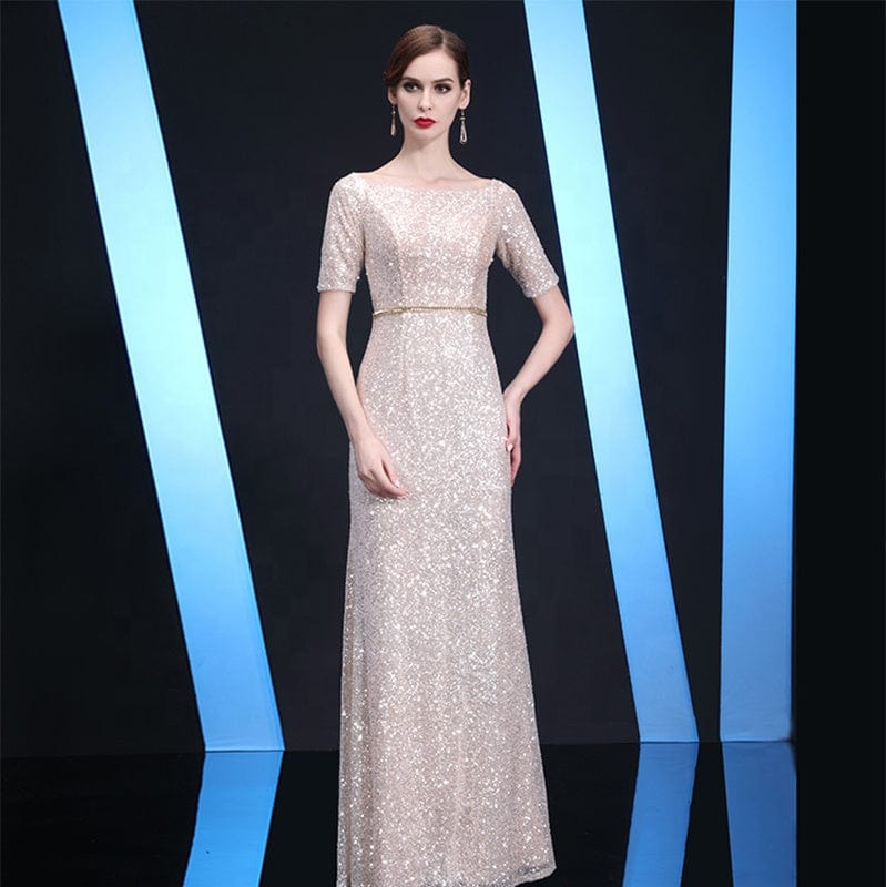Jancember LC07 Luxury Lace Sequin Fabric Plus Size Mother Of The Bride Evening Dress