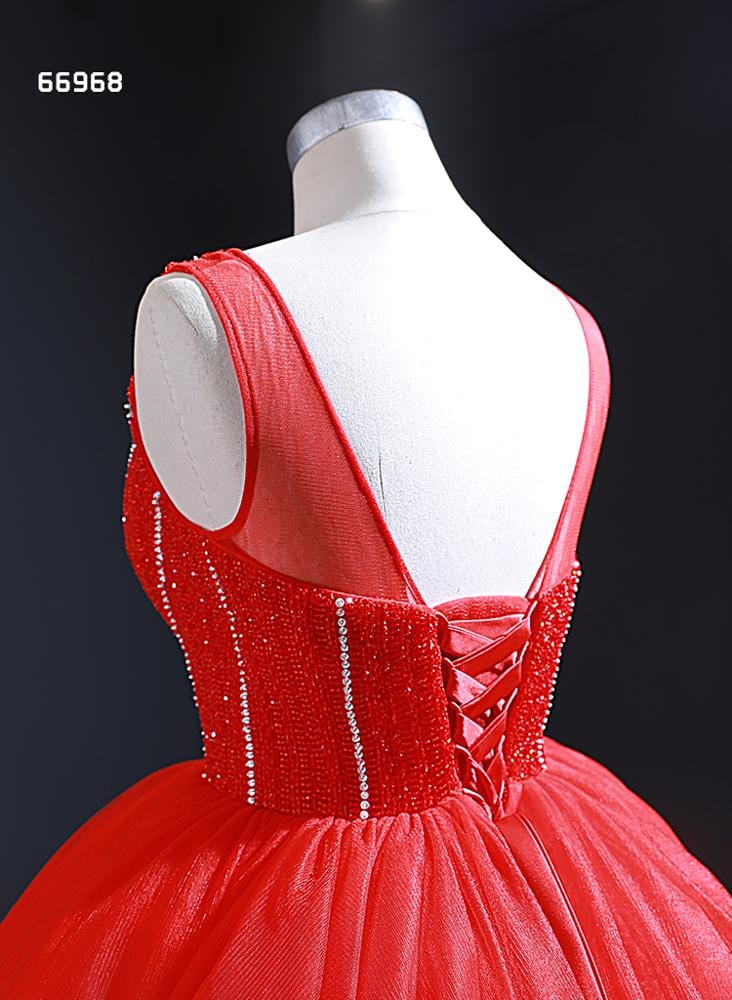 Jancember RSM66968 red prom heavy beaded elegant women cheap celebrity evening dresses