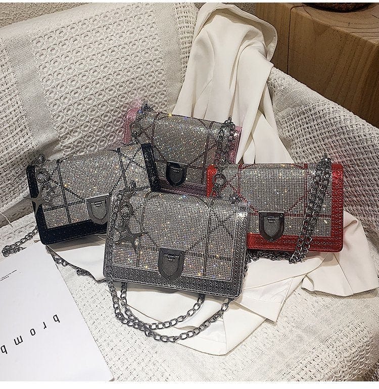 JANHE Fashion Bolsas Glitter Bling Bag Handbag Party Evening Clutch Shoulder Bag for Women
