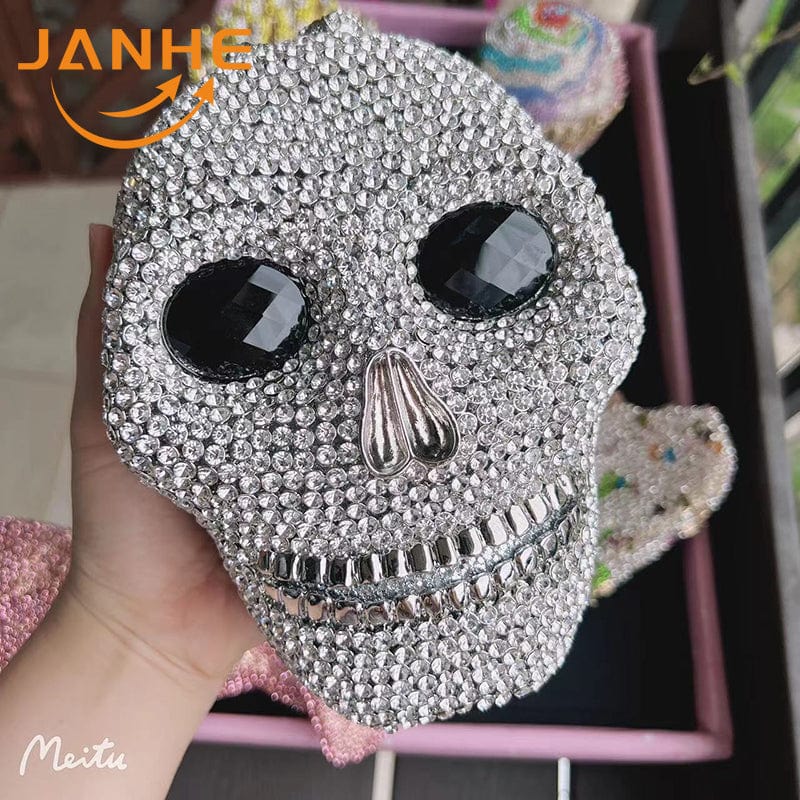 JANHE Sac a main femme Luxury Diamond Wedding Box Purses Bridal Handbags Crystal Cupcake Women Evening Bags Clutches