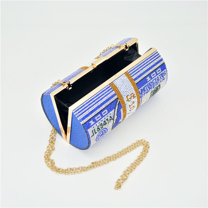JANHE sac de soiree Ladies Luxury Bling Money Crystal Rhinestone Dollar Handbag Clutch Purse Cash Evening Bag For Women