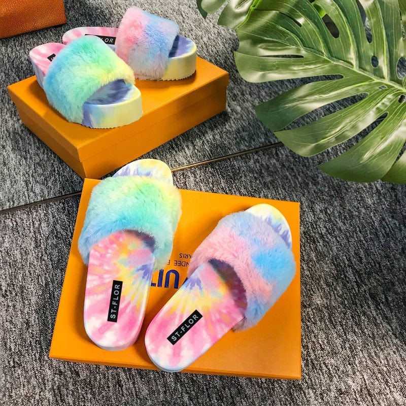 JANHE sandales pour femmes pantuflas chinelos slides footwear platform sandals flats sandal colour Fur slides women's slippers