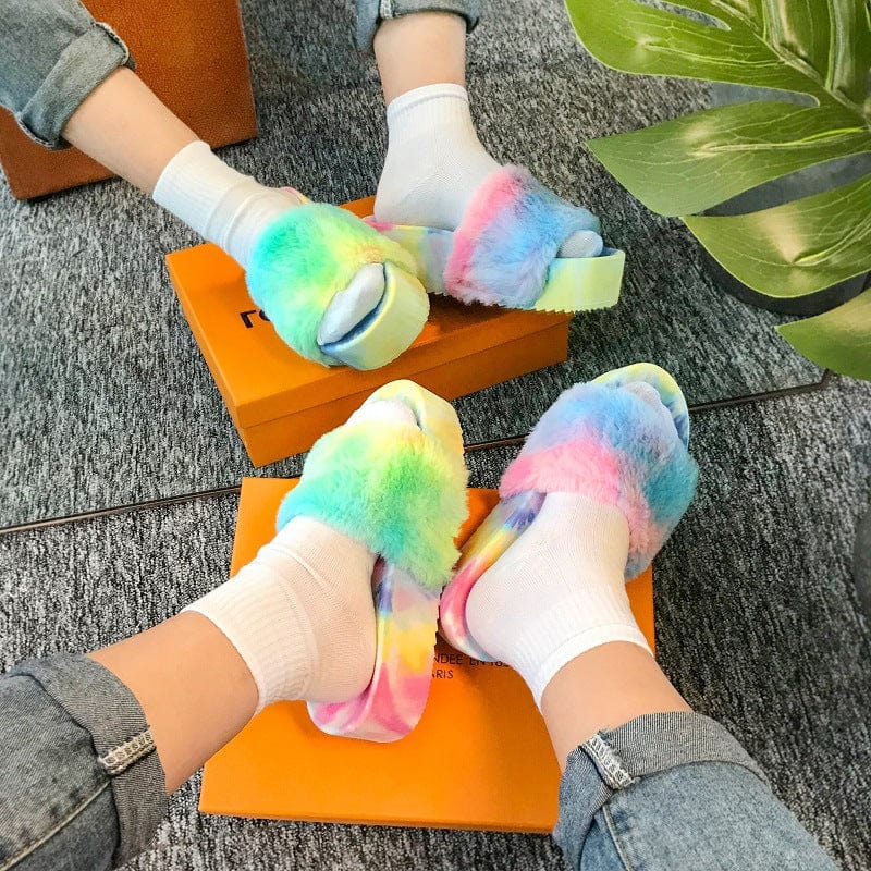 JANHE sandales pour femmes pantuflas chinelos slides footwear platform sandals flats sandal colour Fur slides women's slippers