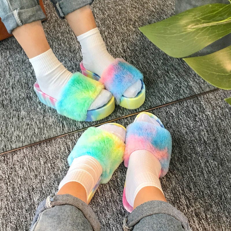 JANHE sandales pour femmes pantuflas chinelos slides footwear platform sandals flats sandal colour Fur slides women's slippers