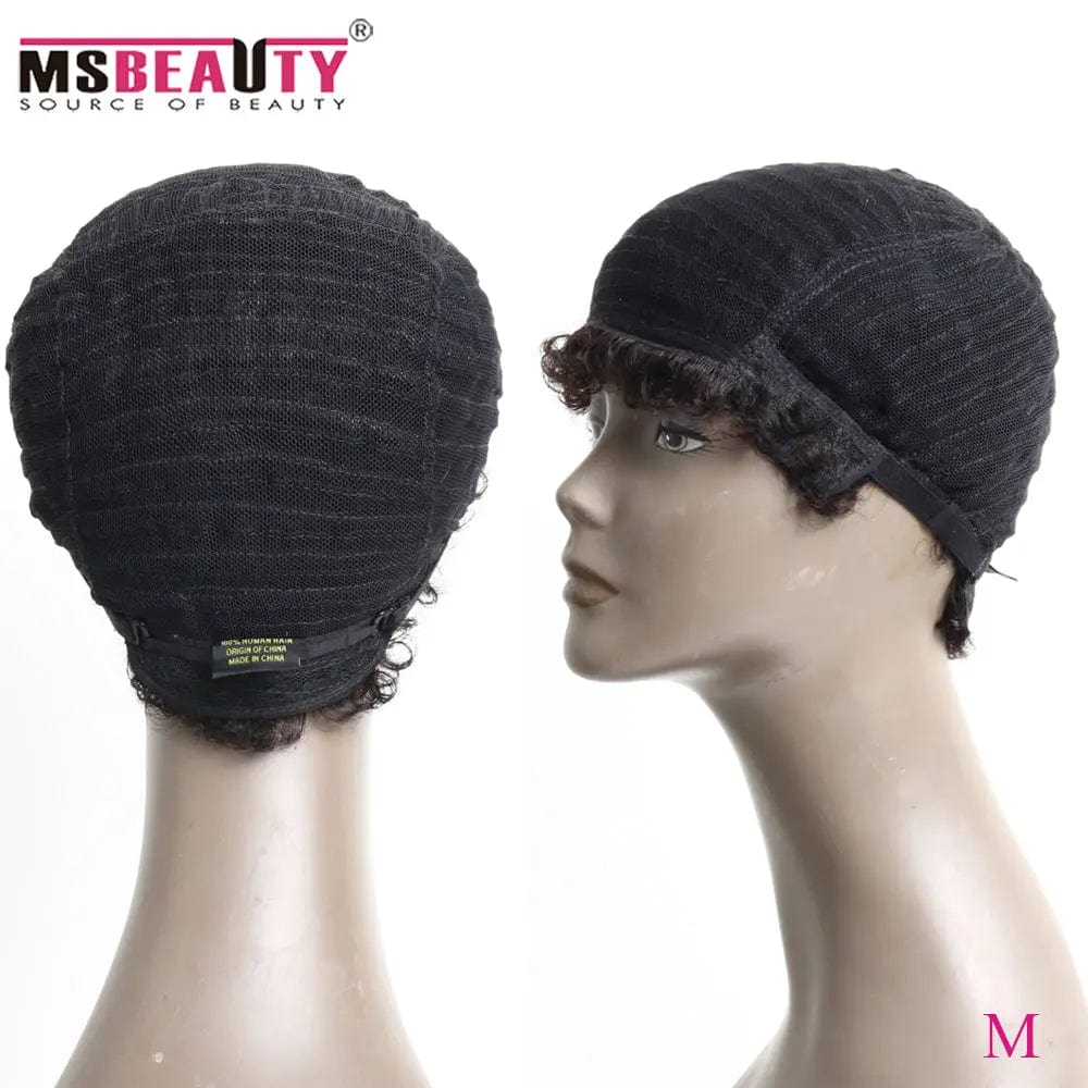 Jerry Curly Short 100% Brazilian Remy Human Hair Machine Made Wig for Black Women From Factory