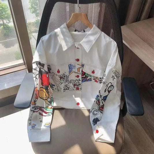 JL23751 Women Casual Clothing White Jean Jacket Women Casual Short Jacket White Denim Jacket