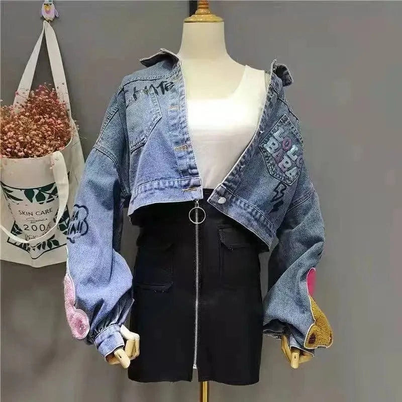 JL23752 Women Casual Clothing White Jean Jacket Women Best Jacket Women Blue White Denim Jackets