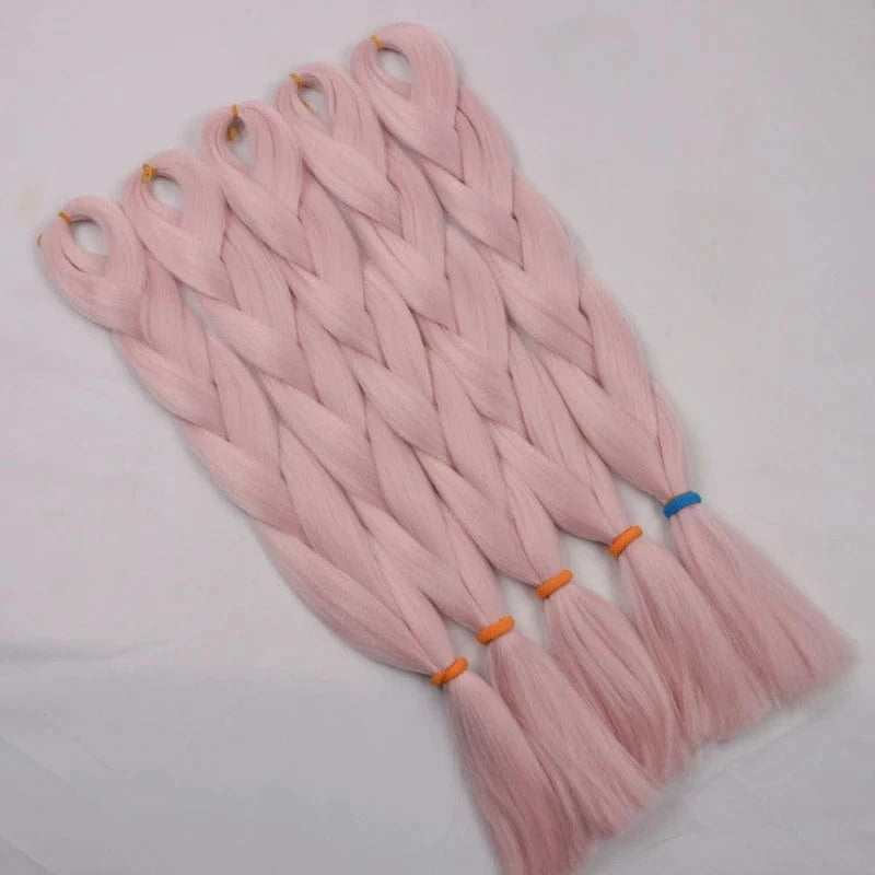 Jumbo Braids 24inch Crochet Braid Synthetic Braiding Hair Extension for Women 10 Packs Brown Blonde Pink Blue Soft Texture