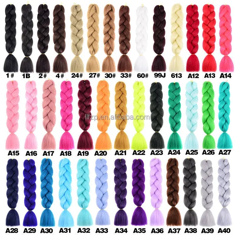 Jumbo Synthetic Braiding Hair 24 inch Ombre Color Synthetic Hair Braids Pre Stretched Wholesale Braiding Hair Extensions