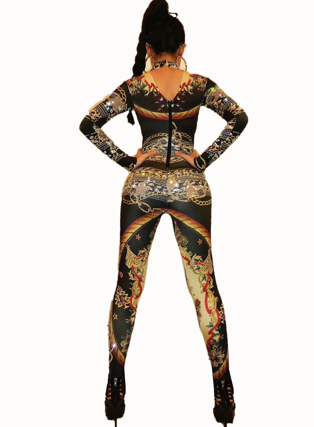 Jumpsuits For Women 2022 Dress Luxury Rhinestone Bodysuit Fringe Dress Elegant One Piece Sheer Jumpsuit Stage Show Clubwear
